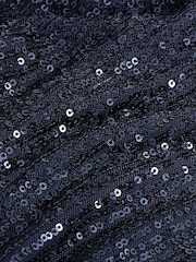 Navy Blue Sequin Wide Leg Trousers - Image 7 of 7