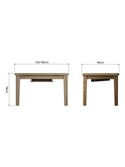 K Interiors Brown Embleton Solid Wood 1.3m Extending Table - Image 4 of 4