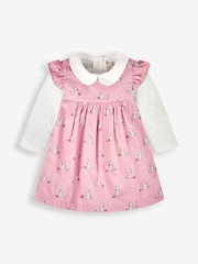 JoJo Maman Bébé Pink Mouse Girls' 2-Piece Cord Baby Dress & Body Set - Image 1 of 3