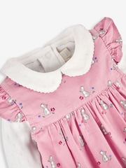 JoJo Maman Bébé Pink Mouse Girls' 2-Piece Cord Baby Dress & Body Set - Image 3 of 3
