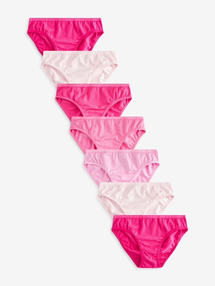 Bright Pink Bikini Briefs 7 Pack (5-16yrs) - Image 1 of 9