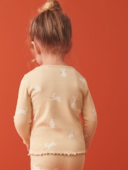 Yellow Bunny Cotton Rich Long Sleeve Rib T-Shirt (3mths-7yrs) - Image 3 of 8