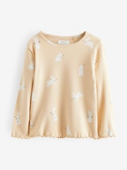 Yellow Bunny Cotton Rich Long Sleeve Rib T-Shirt (3mths-7yrs) - Image 6 of 8