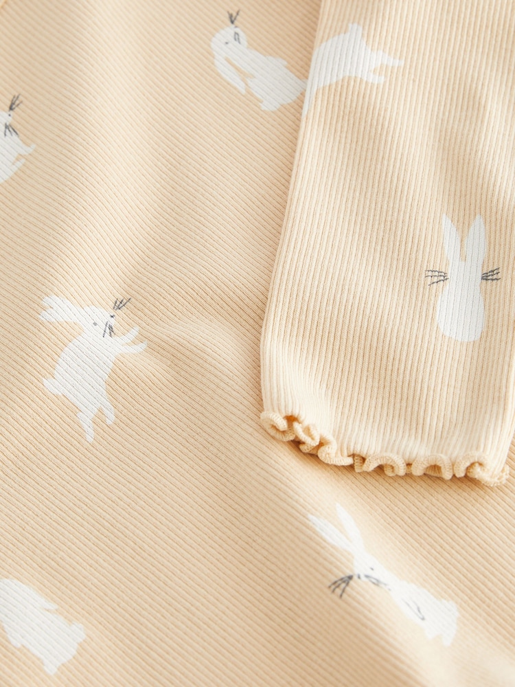Yellow Bunny Cotton Rich Long Sleeve Rib T-Shirt (3mths-7yrs) - Image 8 of 8