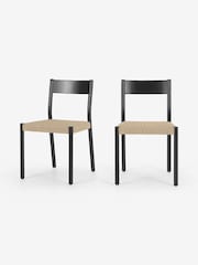 MADE.COM Set of 2 Black Rhye Dining Chair - Image 2 of 4
