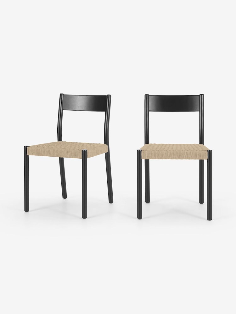 MADE.COM Set of 2 Black Rhye Dining Chair - Image 2 of 4