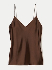 Jigsaw Brown Satin Drape Cami - Image 5 of 5
