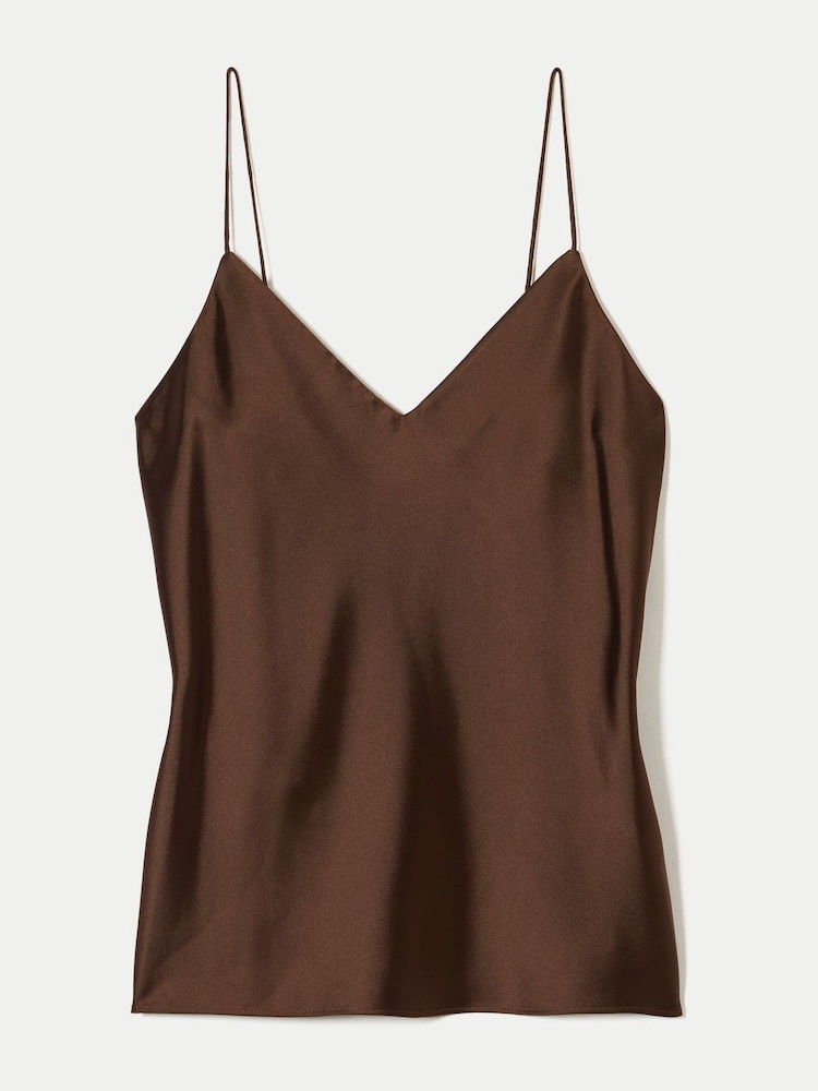 Jigsaw Brown Satin Drape Cami - Image 5 of 5 Jigsaw Brown Satin Drape Cami - Image 5 of 5