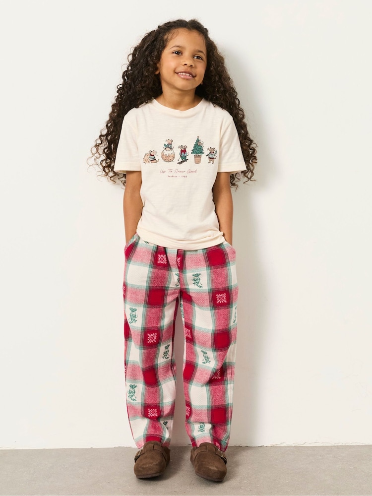 FatFace Shelter Kids Ivory Matching Family Christmas Mouse Pyjama Set (3-12yrs) - Image 1 of 9 FatFace Shelter Kids Ivory Matching Family Christmas Mouse Pyjama Set (3-12yrs) - Image 1 of 9