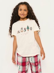 FatFace Shelter Kids Ivory Matching Family Christmas Mouse Pyjama Set (3-12yrs) - Image 3 of 9