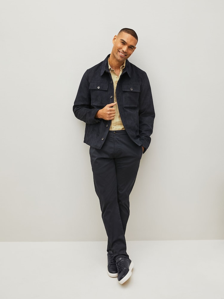Marineblau/blau - Premium Gewaschene Stretch Chinos Hose in schmaler Passform - Bild 2 von 11 Marineblau/blau - Premium Gewaschene Stretch Chinos Hose in schmaler Passform - Bild 2 von 11