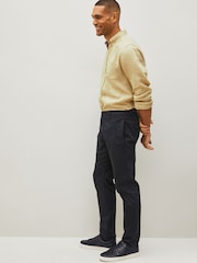 Marineblau/blau - Premium Gewaschene Stretch Chinos Hose in schmaler Passform​​​​​​​ - Bild 4 von 11