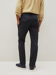 Marineblau/blau - Premium Gewaschene Stretch Chinos Hose in schmaler Passform​​​​​​​ - Bild 5 von 11