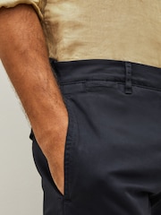 Marineblau/blau - Premium Gewaschene Stretch Chinos Hose in schmaler Passform​​​​​​​ - Bild 6 von 11