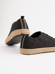 Black Forever Comfort® Espadrille Toe Cap Lace-Up Trainers - Image 5 of 8