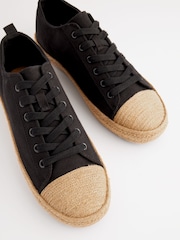 Black Forever Comfort® Espadrille Toe Cap Lace-Up Trainers - Image 6 of 8