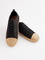 Black Forever Comfort® Espadrille Toe Cap Lace-Up Trainers - Image 7 of 8