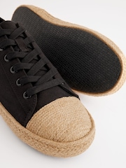 Black Forever Comfort® Espadrille Toe Cap Lace-Up Trainers - Image 8 of 8