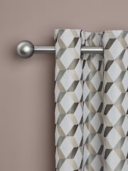 Brushed Silver Ball Finial Extendable Curtain 28mm Pole Kit - Image 2 of 5