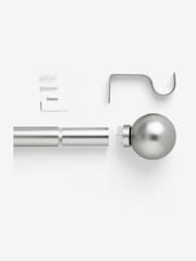 Brushed Silver Ball Finial Extendable Curtain 28mm Pole Kit - Image 3 of 5