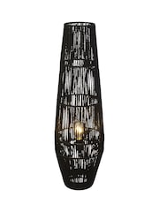 Searchlight Black Marvel Rattan Floor Lamp - Image 2 of 4