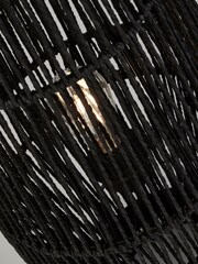 Searchlight Black Marvel Rattan Floor Lamp - Image 4 of 4