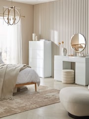 White Sloane Glass 6 Drawer Collection Luxe Chest of Drawers - Image 3 of 6