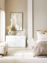 White Sloane Glass 6 Drawer Collection Luxe Chest of Drawers - Image 5 of 6