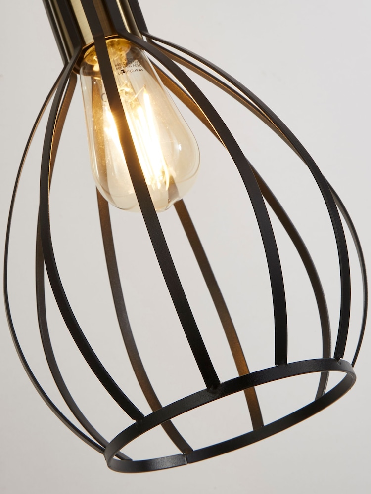 Searchlight Black Momordica 3 Light Multi Pendant Ceiling Light - Image 4 of 4
