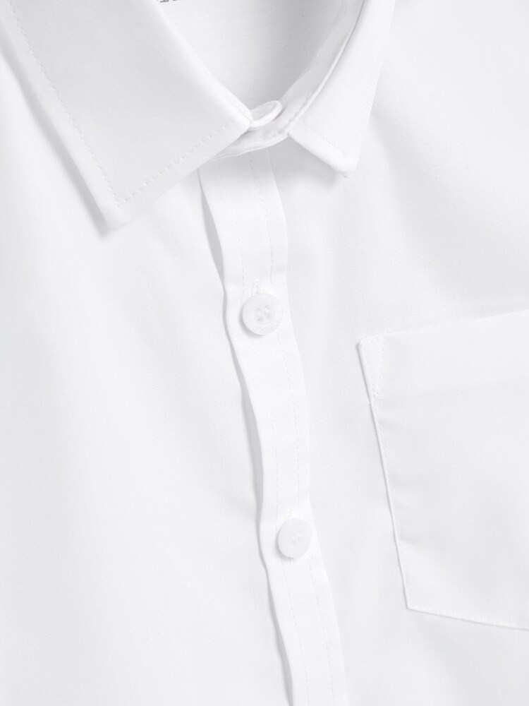 White 5 Pack Short Sleeve Shirts (3-17yrs) - Image 5 of 5