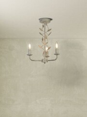 Searchlight Brass Aconite Metal Leaf Ceiling Light - Image 1 of 4