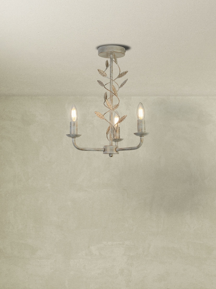 Searchlight Brass Aconite Metal Leaf Ceiling Light - Image 1 of 4