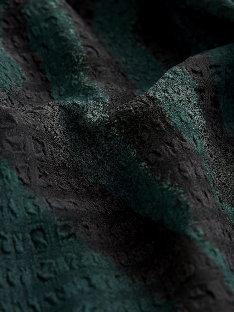 Green Printed Waisted Short Sleeve Mini Dress - Image 6 of 6