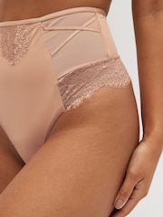 Black/Nude Thong Tummy Control Lace Knickers 2 Pack - Image 4 of 6