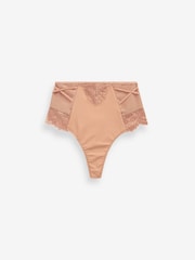 Black/Nude Thong Tummy Control Lace Knickers 2 Pack - Image 6 of 6