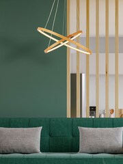 Searchlight Natural Osmunda Bamboo LED Ceiling Light - Image 1 of 4