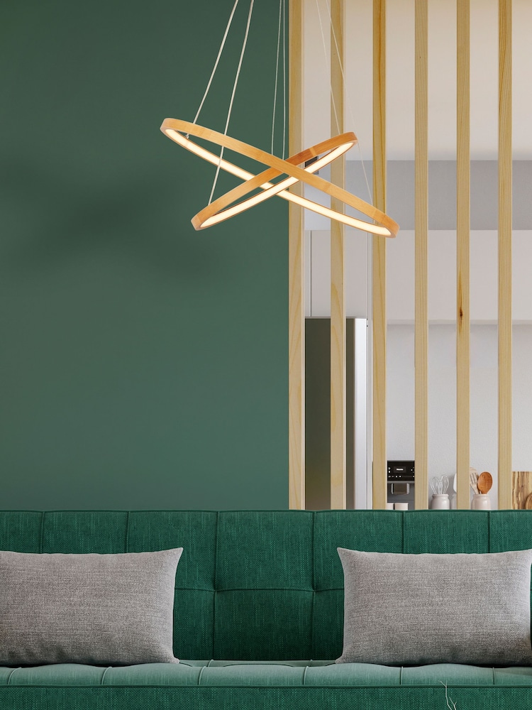 Searchlight Natural Osmunda Bamboo LED Ceiling Light - Image 1 of 4