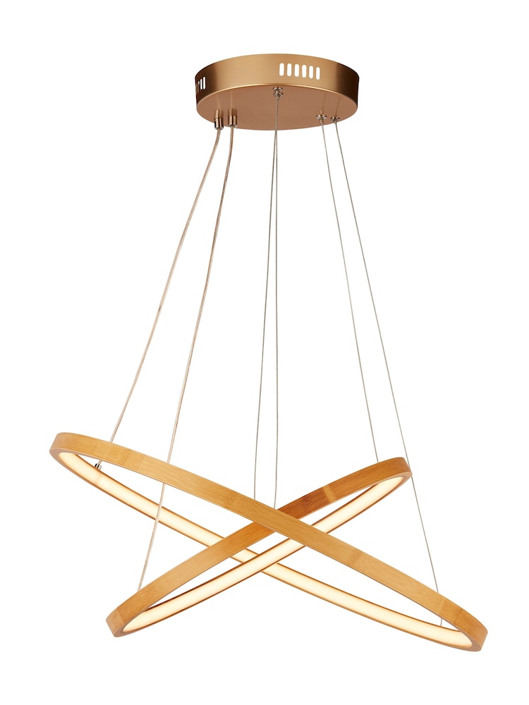 Searchlight Natural Osmunda Bamboo LED Ceiling Light - Image 2 of 4