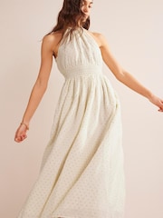 Boden Cream Metallic Detail Maxi Dress - Image 6 of 8