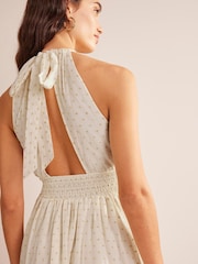 Boden Cream Metallic Detail Maxi Dress - Image 7 of 8