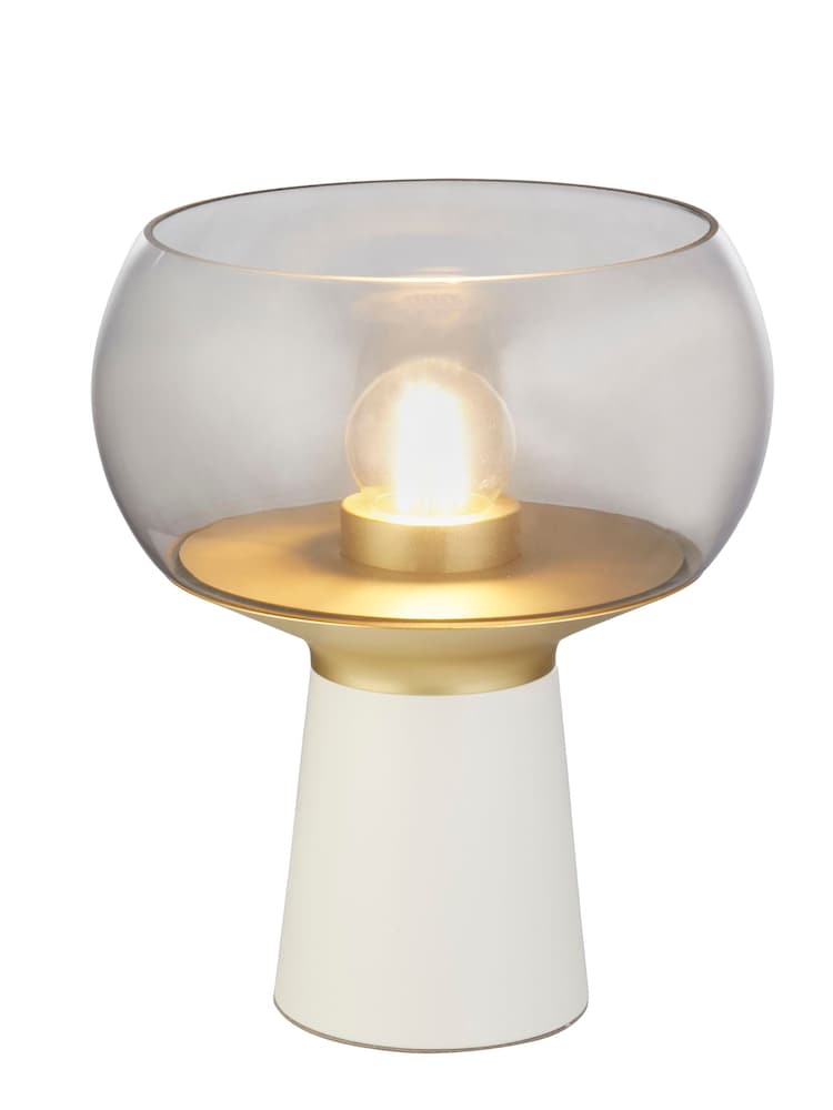 Searchlight White Daylily Smoke Glass Table Lamp - Image 2 of 4