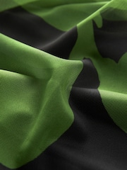 Black/Green Floral Long Sleeve Button Detail Mesh Maxi Dress - Image 6 of 6