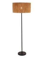 Searchlight Black Peru Natural Raffia Finish Floor Lamp - Image 2 of 5