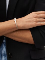 Gold Tone Diamanté And Pearl Pully Bracelet - Image 1 of 4