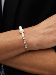 Gold Tone Diamanté And Pearl Pully Bracelet - Image 2 of 4