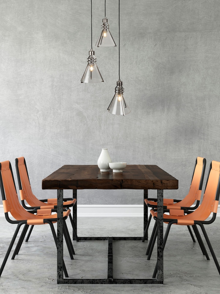 Searchlight Grey Ursinia 3 Light Multi Drop Pendant Ceiling Light - Image 1 of 4