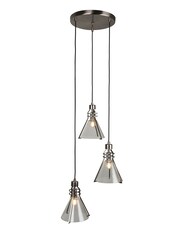 Searchlight Grey Ursinia 3 Light Multi Drop Pendant Ceiling Light - Image 2 of 4