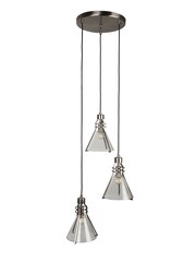 Searchlight Grey Ursinia 3 Light Multi Drop Pendant Ceiling Light - Image 3 of 4