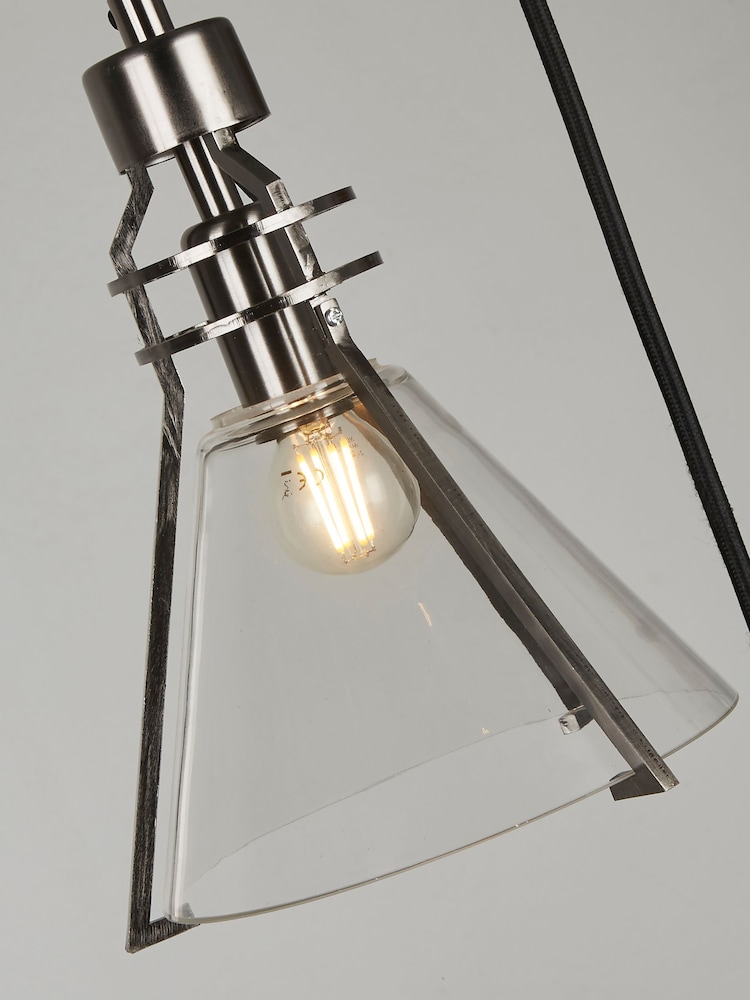 Searchlight Grey Ursinia 3 Light Multi Drop Pendant Ceiling Light - Image 4 of 4