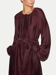Jigsaw Red Textured Long Sleeve Dress - Image 2 of 6